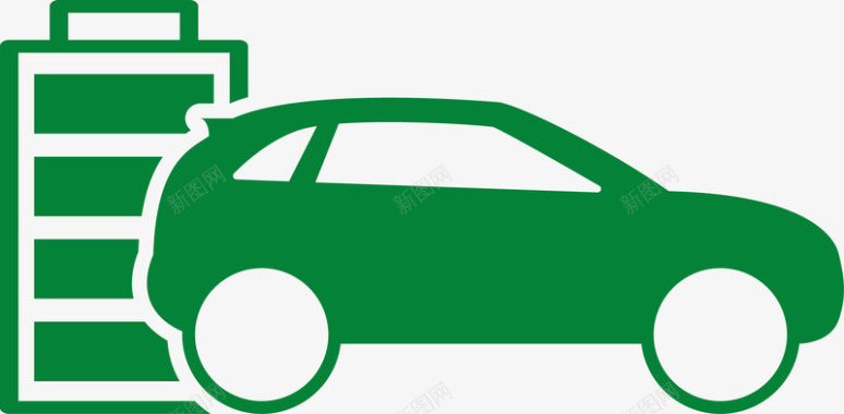 绿色卡通节能汽车图图标图标