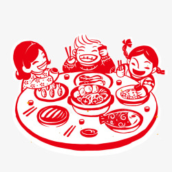 吃团年饭2018一家人吃团圆饭高清图片