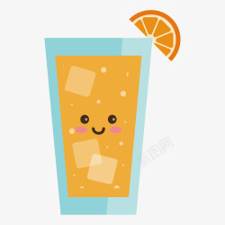 小清新夏日橙汁冷饮矢量图素材