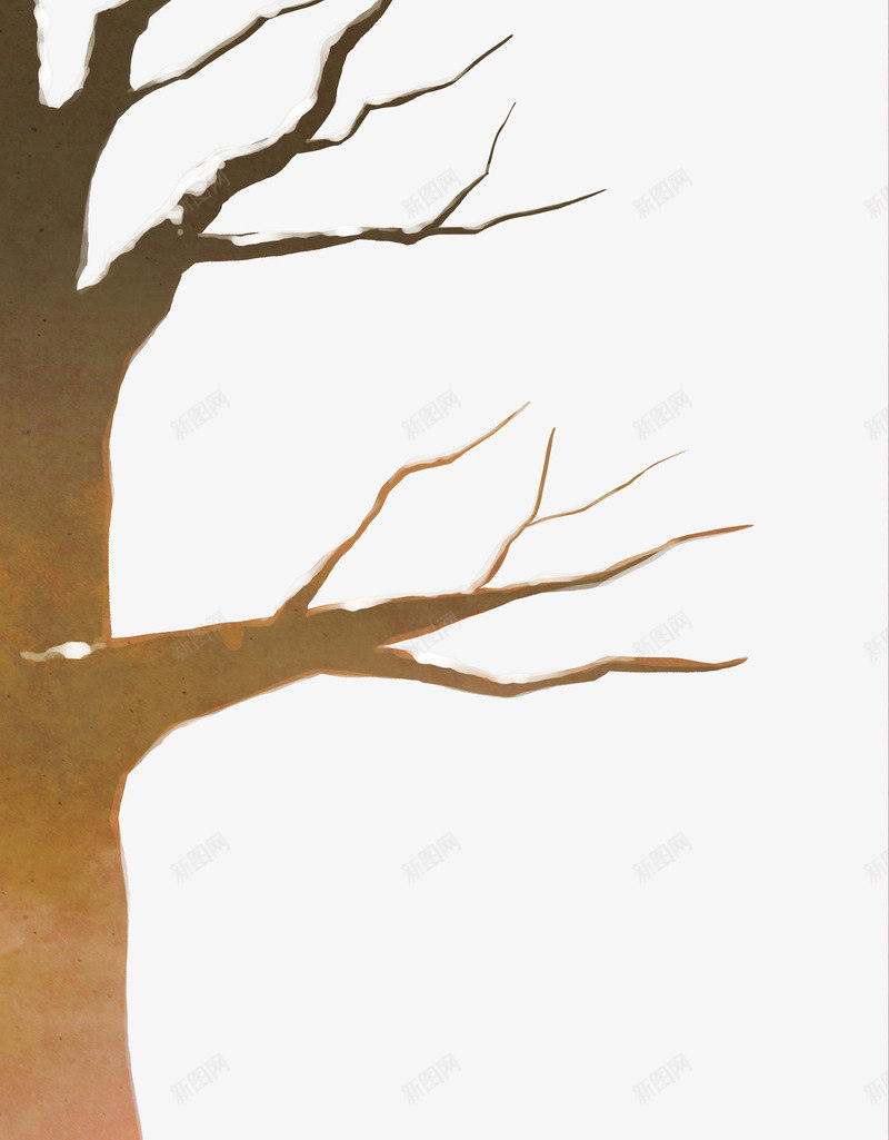 手绘棕色冬季大树png免抠素材_88icon https://88icon.com 冬季 大树 棕色