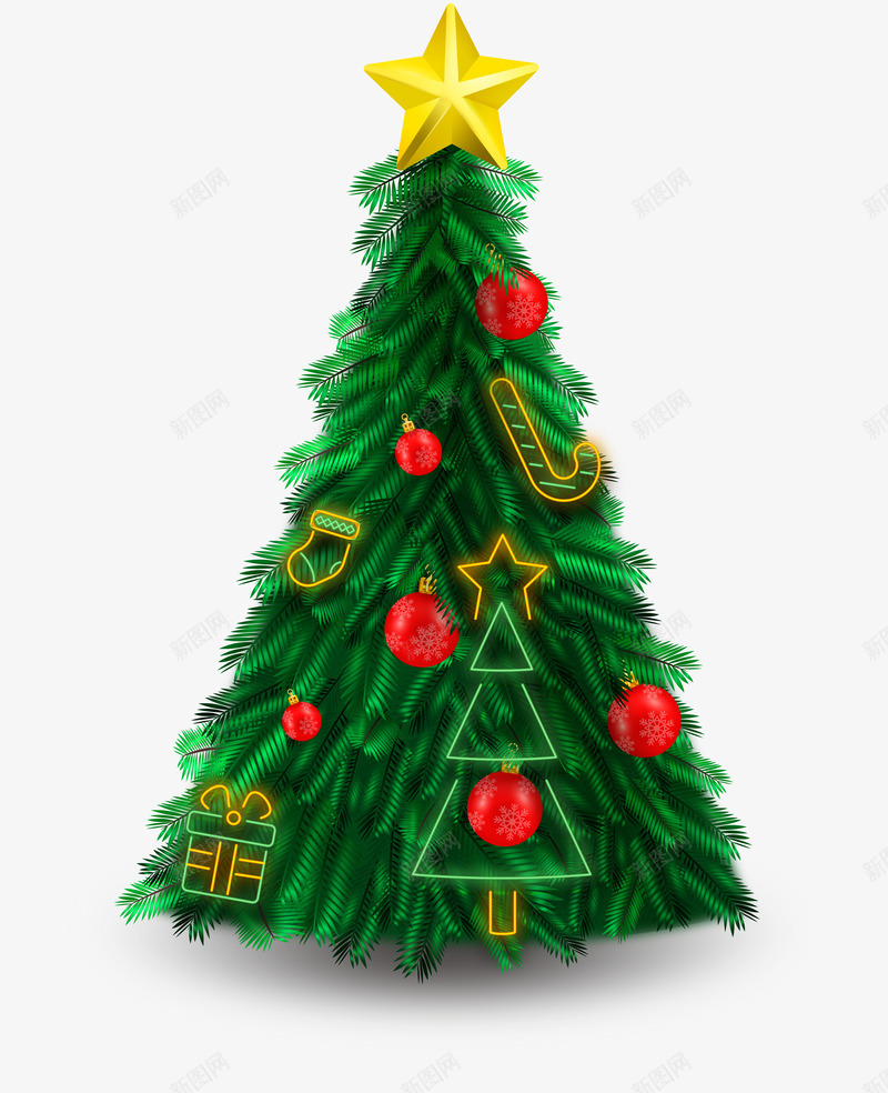 圣诞节圣诞树装饰物png免抠素材_88icon https://88icon.com 圣诞树 圣诞节 节日 装饰