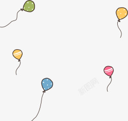 彩色气球漂浮矢量图素材