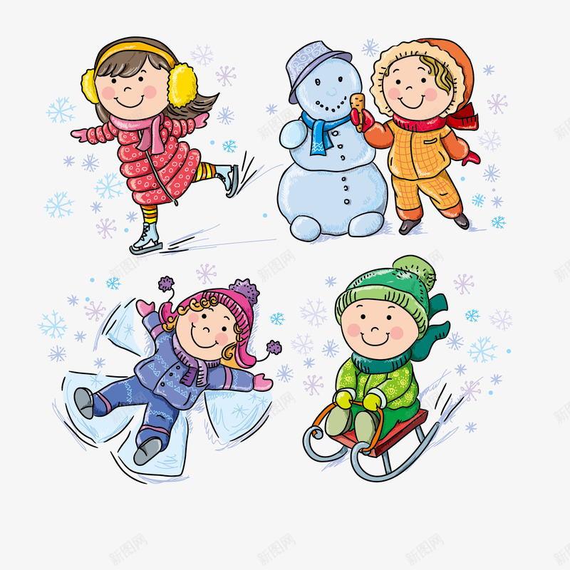 冬季孩子滑雪png免抠素材_88icon https://88icon.com 人物 冬季 卡通 图案 小清新 滑雪 简约 装饰 运动