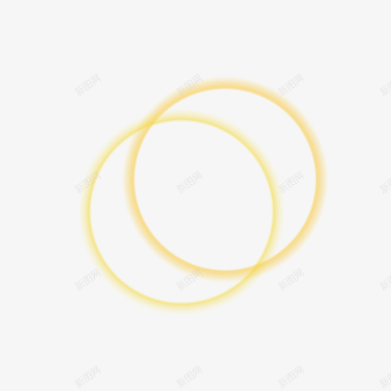 两个圆圈矢量图ai免抠素材_88icon https://88icon.com 交接 发光 圆形光环 圆环 黄色 矢量图