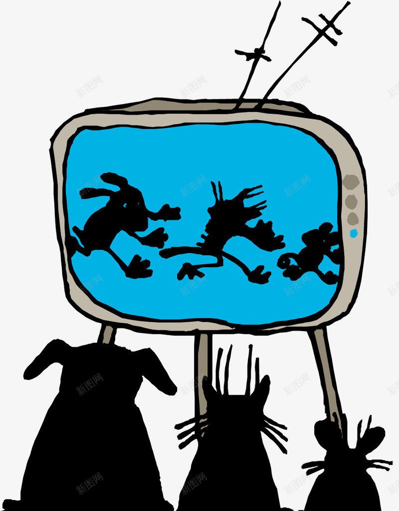 猫和老鼠png免抠素材_88icon https://88icon.com 卡通 坐着看电视 手绘 猫咪 看电视 简图 老鼠 老鼠生日 蓝色 黑色