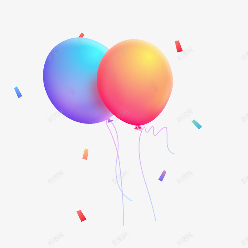 多彩气球漂浮物节日psd免抠素材_88icon https://88icon.com 七彩 气球 漂浮物 节日元素