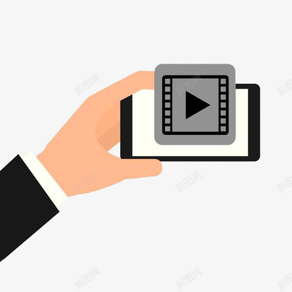 卡通手拿手机png免抠素材_88icon https://88icon.com APP 娱乐 手机 手机电视 手机看视频 暂停 看电视 移动 移动电视 观看 视频