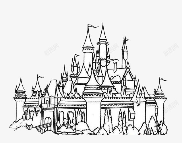 童话梦幻城堡简笔画png免抠素材_88icon https://88icon.com 城堡 城堡简笔画 效果图案 梦幻 童话 简笔画 装饰图案