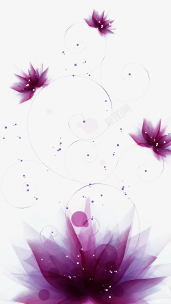 漂浮的紫色花朵素材