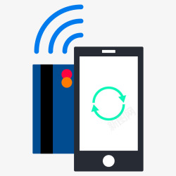 移动设备感应支付扁平手机NFC功能感应刷卡支付高清图片