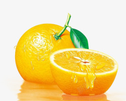 新鲜橙子橙汁素材