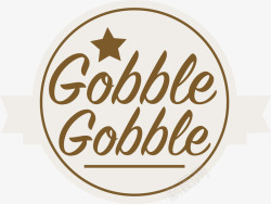 gobble感恩节火鸡标志高清图片