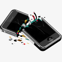 破碎的手机苹果破碎iPhone完美产品移图标高清图片