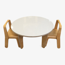 实物简约木质儿童桌椅素材