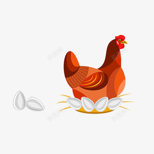 卡通母鸡和鸡蛋png免抠素材_88icon https://88icon.com 下蛋 卡通母鸡 卡通鸡窝 卡通鸡蛋 孵化小鸡 孵蛋 生蛋 草窝 鸡蛋