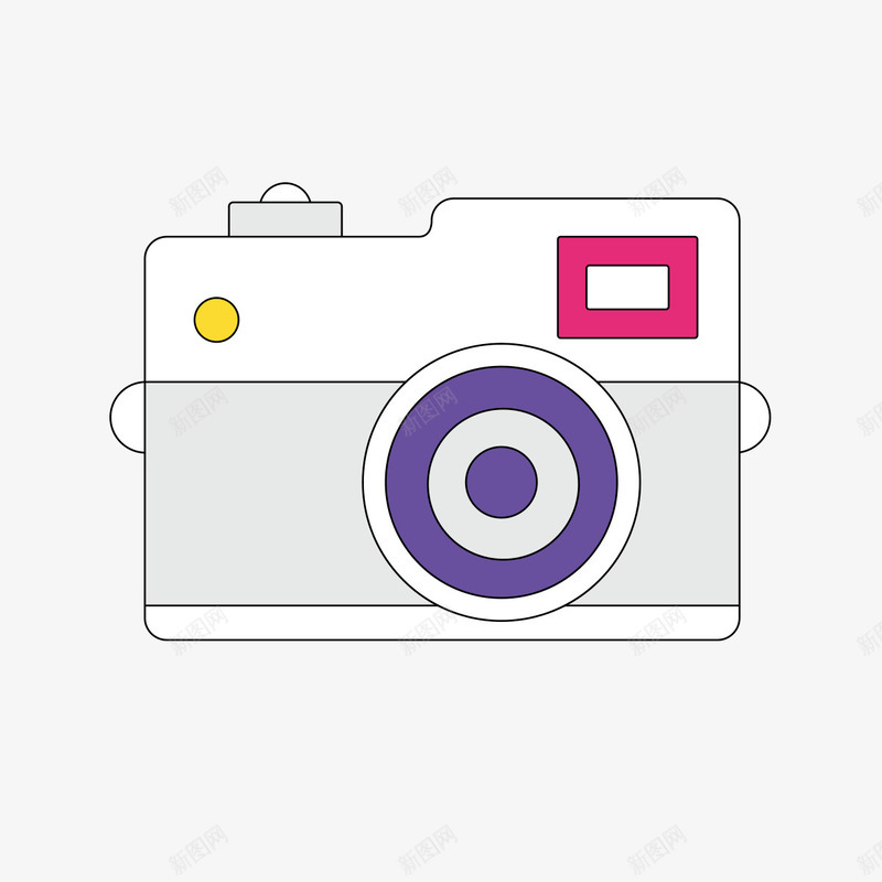 紫色相机png免抠素材_88icon https://88icon.com 光泽 商务 圆环 圆角 手绘 科技 紫色 线稿 镜头