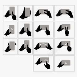 卡通多手势点击点击前往素材