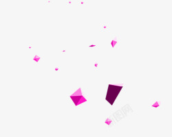 紫色不规则方块漂浮素材