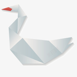 折纸动物鹅矢量图素材
