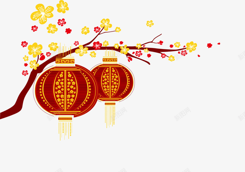 新年快乐春节灯笼png免抠素材_88icon https://88icon.com 新年快乐 春节 灯笼