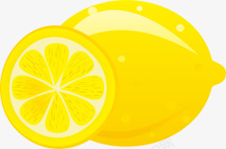 黄色柠檬卡通插画矢量图素材