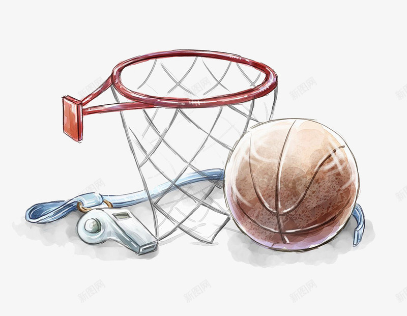 篮球和篮球网插画png免抠素材_88icon https://88icon.com 插画 球 篮哨 篮球 篮球和篮球网插画 篮球网 运动器材