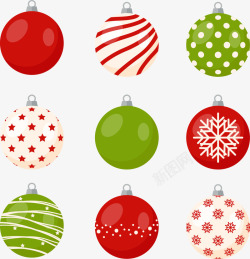 圣诞彩球装饰图案矢量图素材