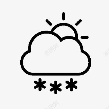 冬天的雪雪的天气符号图标图标