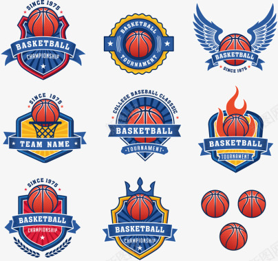 NBA球队队徽蓝色篮球队队徽logo图标图标