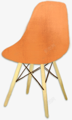 手绘水彩橙色的休息椅子素材