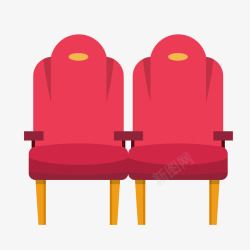扁平化椅子卡通红色的座椅高清图片