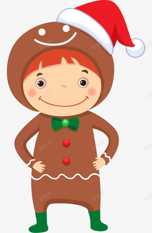 卡通戴着圣诞帽的女孩图png免抠素材_88icon https://88icon.com 卡通 可爱的 圣诞节 微笑的 插图 高兴地