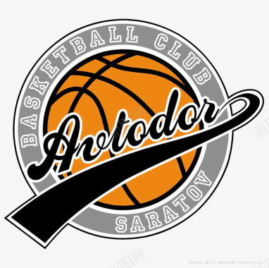篮球标志手绘篮球俱乐部图标图标