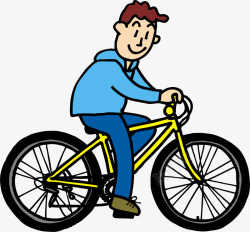 骑自行车的男人素材