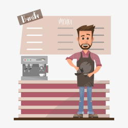 男人的厨房卡通在厨房做饭的男人矢量图高清图片