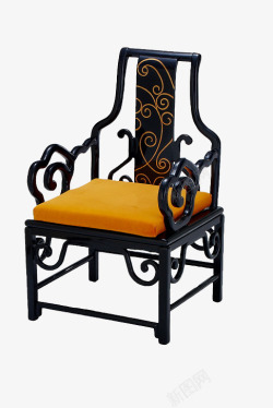 黄色古典艺术椅子素材
