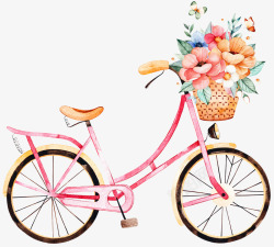 自行车和花篮素材