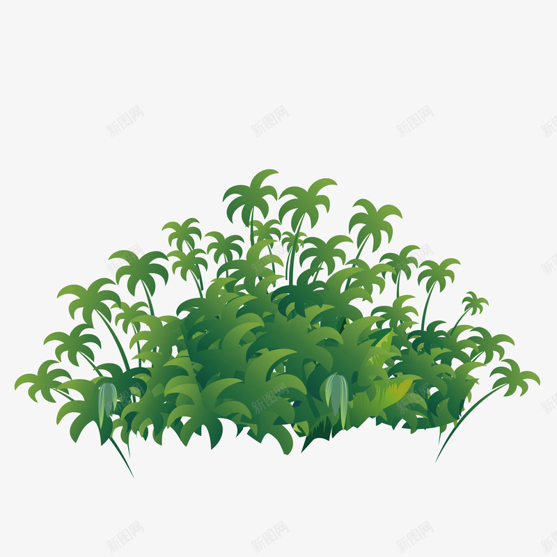 卡通手绘绿色的树png免抠素材_88icon https://88icon.com 动漫动画 卡通手绘 叶子 小草 绿叶 绿色的树 鲜嫩的小草