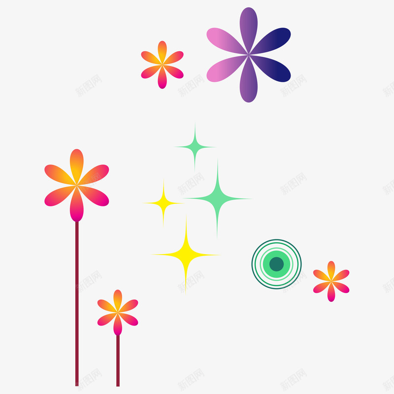 卡通手绘炫彩美丽的花朵png免抠素材_88icon https://88icon.com 动漫动画 卡通花朵 手绘 漂浮的花朵 炫彩花朵 美丽的花朵