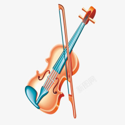 卡通木质小提琴素材
