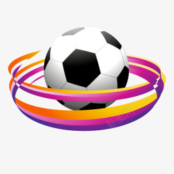 彩色圆弧创意足球元素矢量图素材