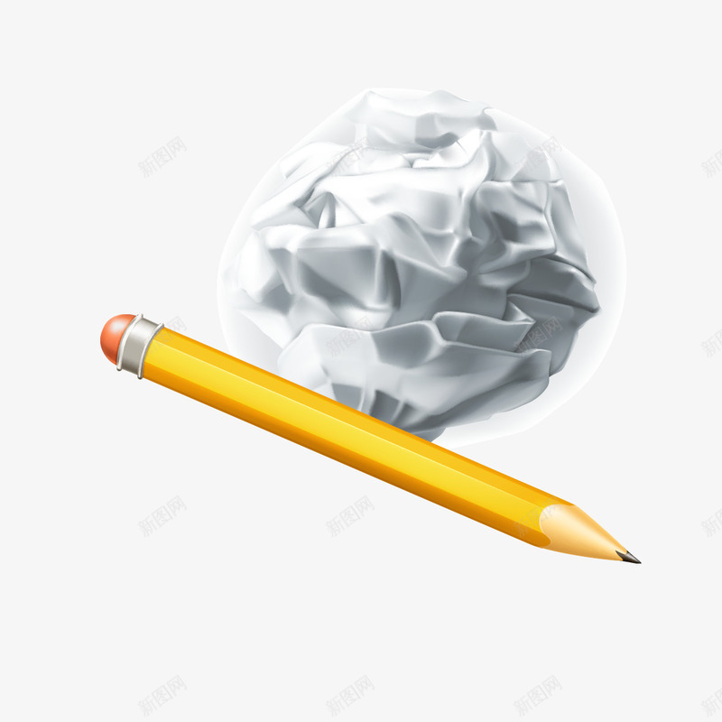 废纸与铅笔png免抠素材_88icon https://88icon.com 废纸 笔 纸张 铅笔 黄色铅笔