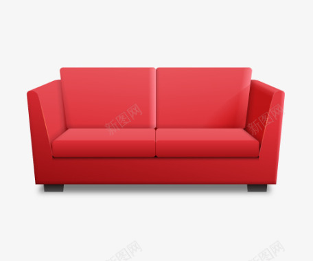 创意不规则图案红色沙发图标图标