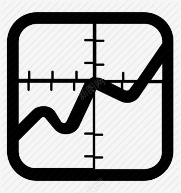 扁平商务股票曲线图标图标