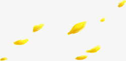 黄色手绘漂浮花瓣春天素材