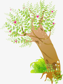 春天大树插图矢量图素材