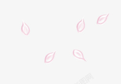 粉红手绘花瓣漂浮素材
