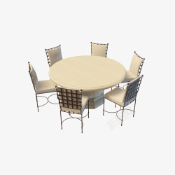 象牙白颜色餐桌椅子素材