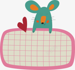 老鼠和布垫子矢量图素材