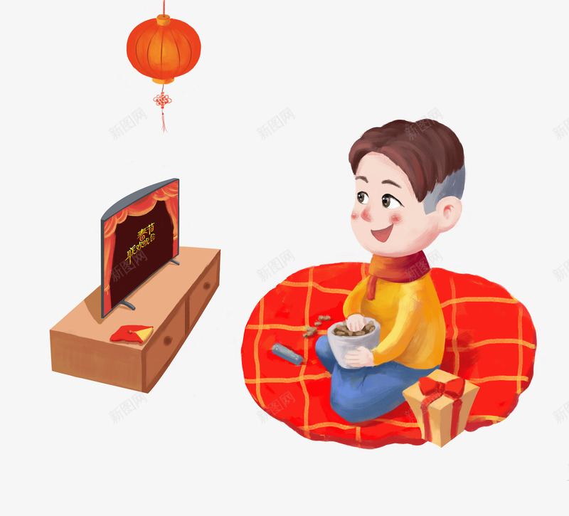卡通看春节联欢晚会小男孩png免抠素材_88icon https://88icon.com 2019 中国 传统节日 农历新年 卡通 喜庆 小男孩 新年 春节联欢晚会 猪年 电视机